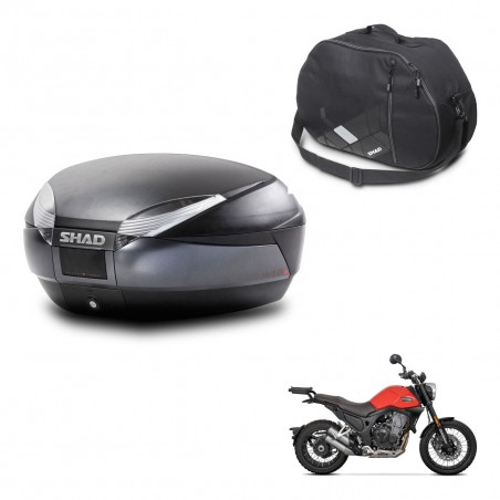 SHAD Baul SH48 + soporte montaje bolsa interna DARK GREY PREMIUM KIT-445850