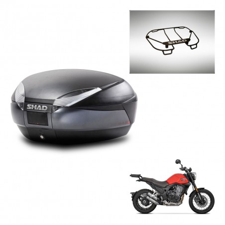 SHAD Baul SH48 + soporte montaje parrilla superior DARK GREY PREMIUM KIT-445852