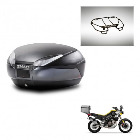 SHAD Baul SH48 + soporte montaje parrilla superior DARK GREY PREMIUM KIT-445860