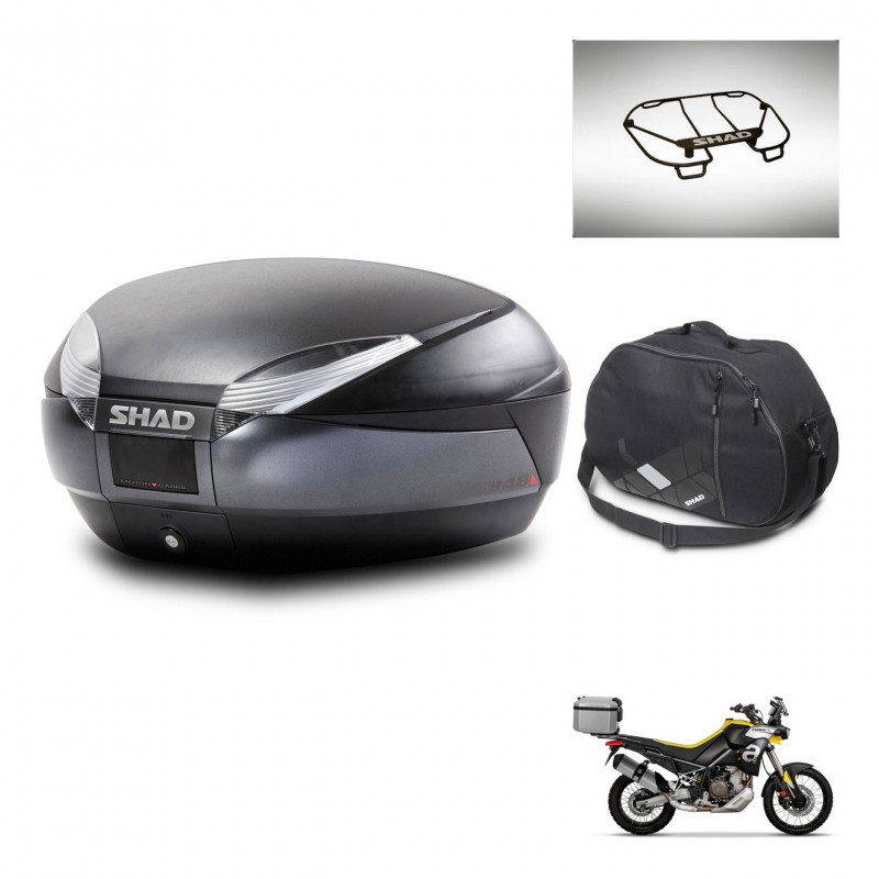 SHAD Baul SH48 + soporte montaje accesorios DARK GREY PREMIUM KIT-445862