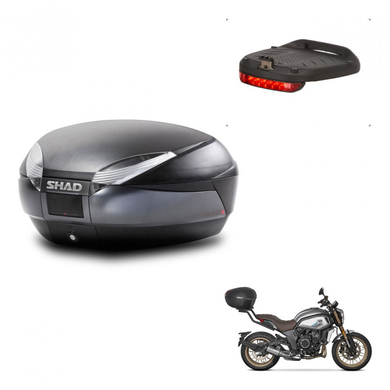 SHAD Baul SH48 + soporte montaje luz de freno DARK GREY PREMIUM KIT-445873