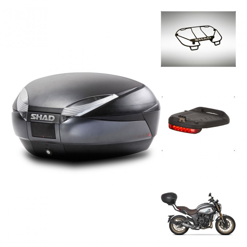 SHAD Baul SH48 + soporte montaje accesorios DARK GREY PREMIUM KIT-445877