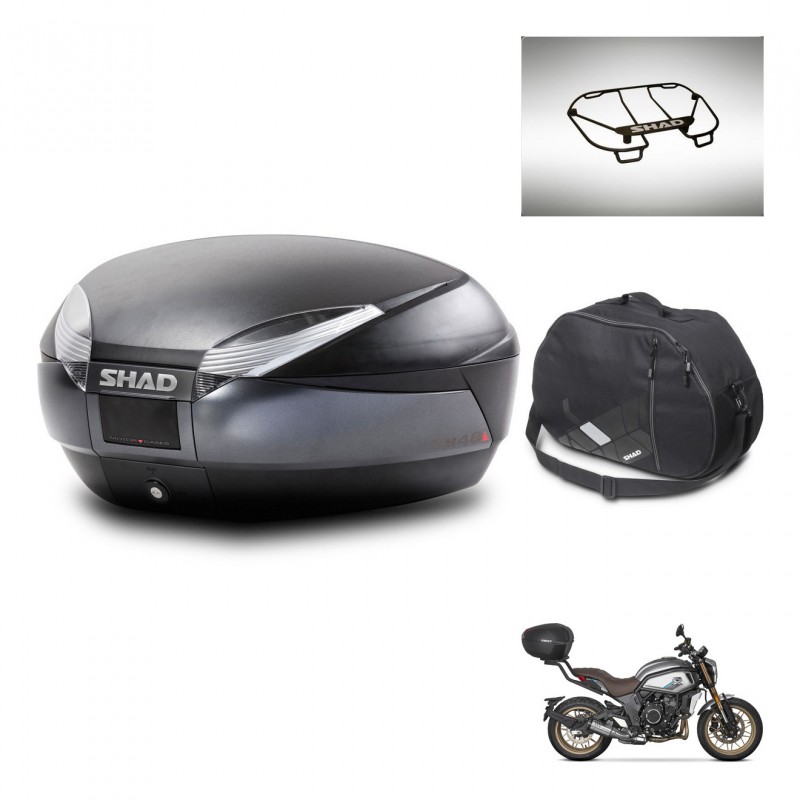 SHAD Baul SH48 + soporte montaje accesorios DARK GREY PREMIUM KIT-445878