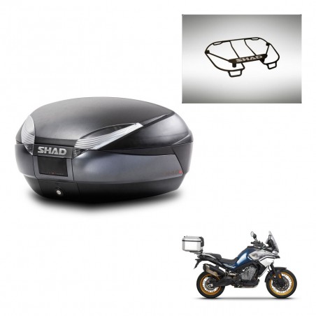 SHAD Baul SH48 + soporte montaje parrilla superior DARK GREY PREMIUM KIT-445884