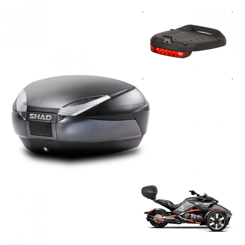 SHAD Trunk SH48 + mounting bracket brake light DARK GREY PREMIUM KIT-445889