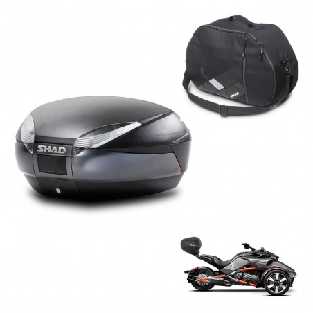 SHAD Baul SH48 + soporte montaje bolsa interna DARK GREY PREMIUM KIT-445890