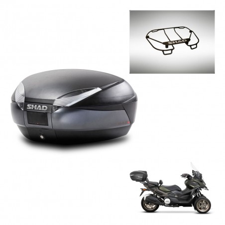 SHAD Baul SH48 + soporte montaje parrilla superior DARK GREY PREMIUM KIT-445900