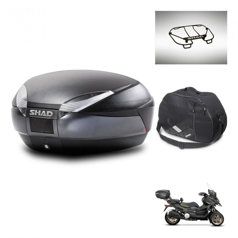 SHAD Baul SH48 + soporte montaje accesorios DARK GREY PREMIUM KIT-445902