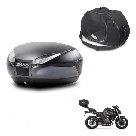 SHAD Baul SH48 + soporte montaje bolsa interna DARK GREY PREMIUM KIT-445906
