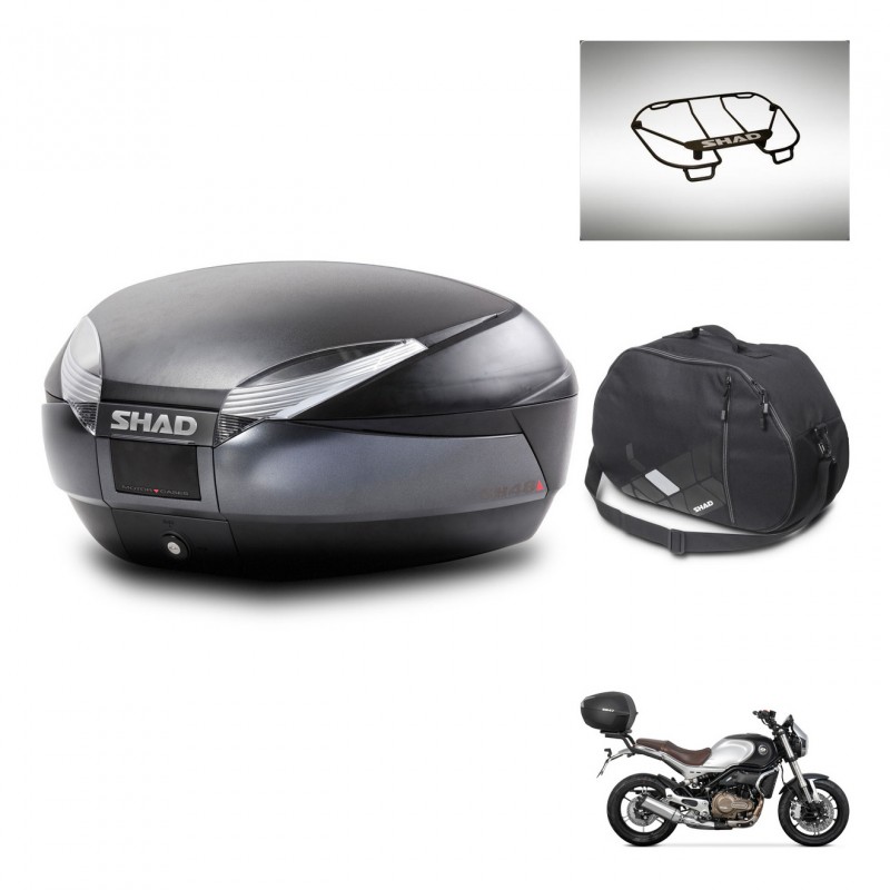 SHAD Baul SH48 + soporte montaje accesorios DARK GREY PREMIUM KIT-445918