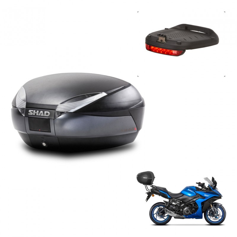 SHAD Trunk SH48 + mounting bracket brake light DARK GREY PREMIUM KIT-445921