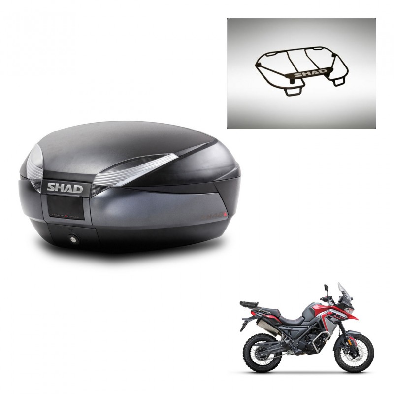 SHAD Baul SH48 + soporte montaje parrilla superior DARK GREY PREMIUM KIT-445940