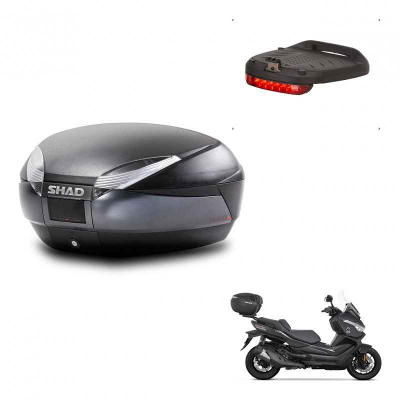 SHAD Trunk SH48 + mounting bracket brake light DARK GREY PREMIUM KIT-445953