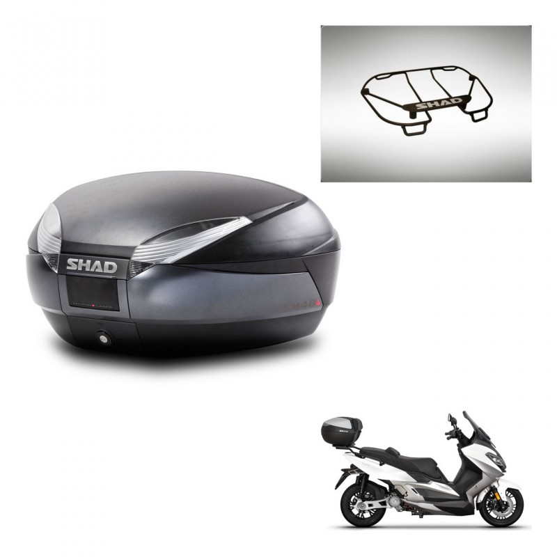 SHAD Baul SH48 + soporte montaje parrilla superior DARK GREY PREMIUM KIT-445964