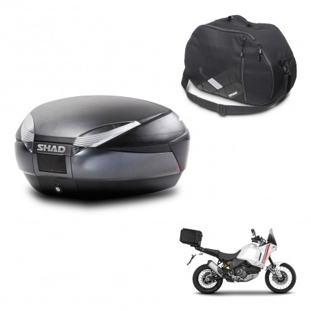 SHAD Baul SH48 + soporte montaje bolsa interna DARK GREY PREMIUM KIT-445986