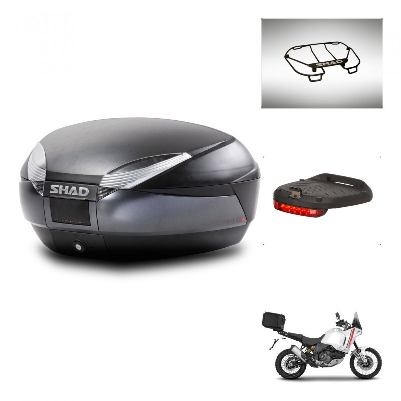 SHAD Baul SH48 + soporte montaje accesorios DARK GREY PREMIUM KIT-445989