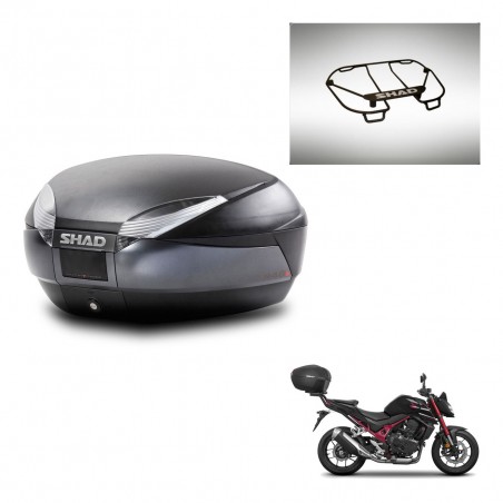 SHAD SH48 trunk + mounting bracket upper grill DARK GREY PREMIUM KIT-445996