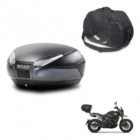 SHAD Baul SH48 + soporte montaje bolsa interna DARK GREY PREMIUM KIT-446010