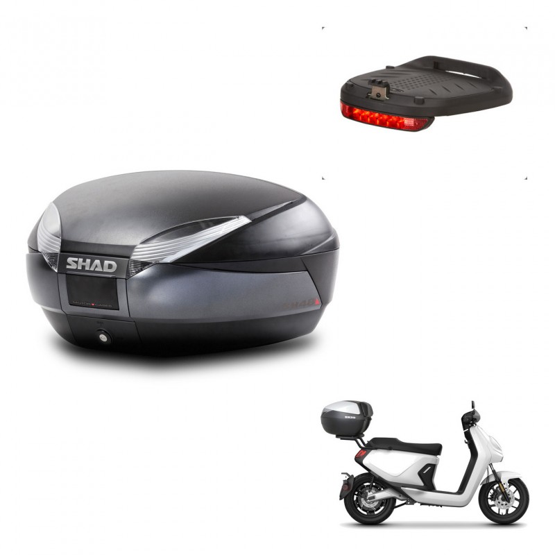 SHAD Trunk SH48 + mounting bracket brake light DARK GREY PREMIUM KIT-446025