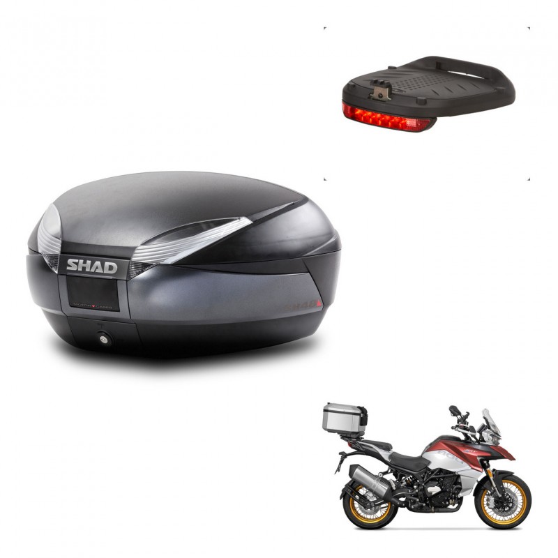 SHAD Trunk SH48 + mounting bracket brake light DARK GREY PREMIUM KIT-446033