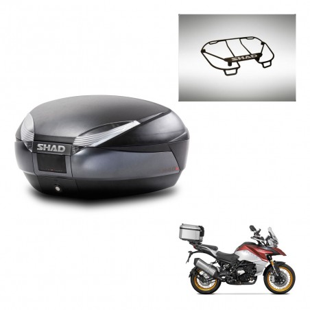 SHAD Baul SH48 + soporte montaje parrilla superior DARK GREY PREMIUM KIT-446036