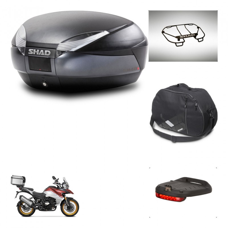 SHAD Baul SH48 + soporte montaje accesorios DARK GREY PREMIUM KIT-446039