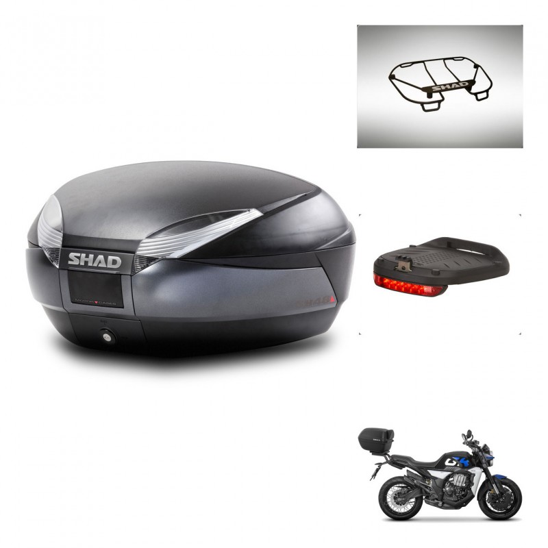 SHAD Baul SH48 + soporte montaje accesorios DARK GREY PREMIUM KIT-446061