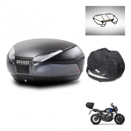 SHAD Baul SH48 + soporte montaje accesorios DARK GREY PREMIUM KIT-446062
