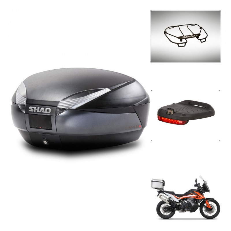 SHAD SH48 trunk + mounting bracket accessories DARK GREY PREMIUM KIT-446077