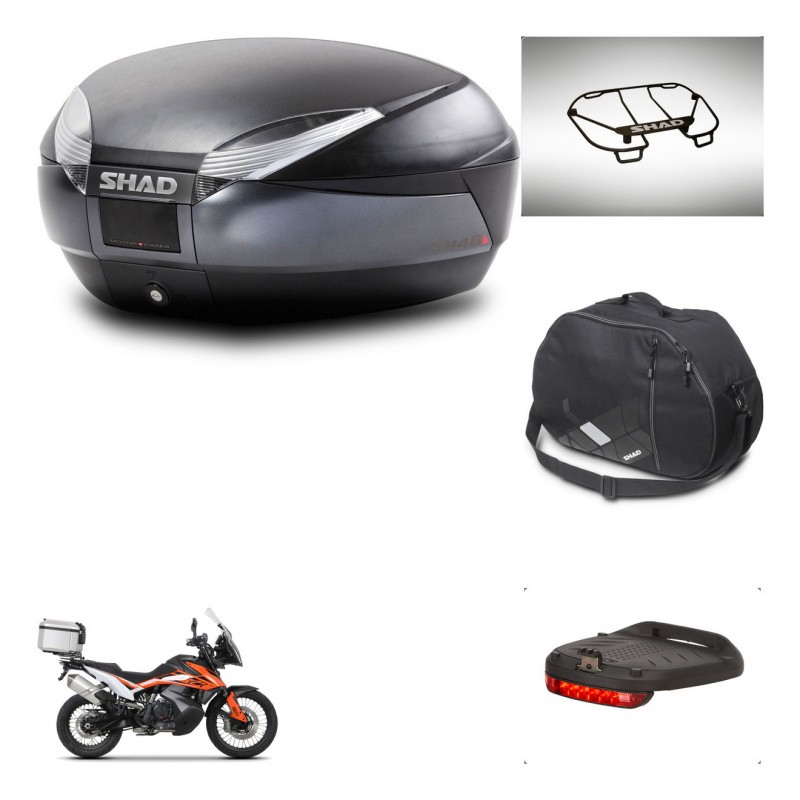 SHAD SH48 trunk + mounting bracket accessories DARK GREY PREMIUM KIT-446079