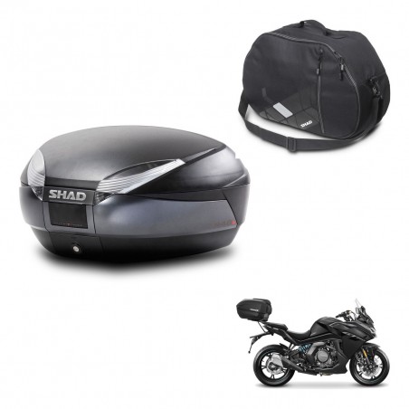 SHAD Baul SH48 + soporte montaje bolsa interna DARK GREY PREMIUM KIT-446090