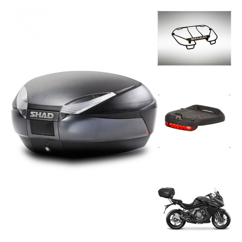 SHAD Baul SH48 + soporte montaje accesorios DARK GREY PREMIUM KIT-446093