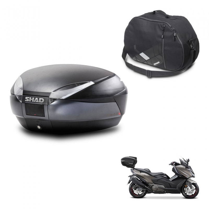 SHAD Baul SH48 + soporte montaje bolsa interna DARK GREY PREMIUM KIT-446098