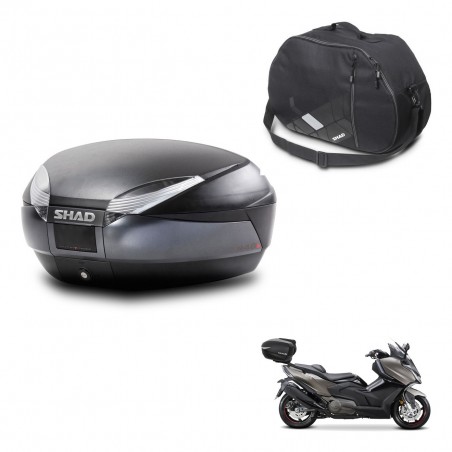 SHAD Baul SH48 + soporte montaje bolsa interna DARK GREY PREMIUM KIT-446098