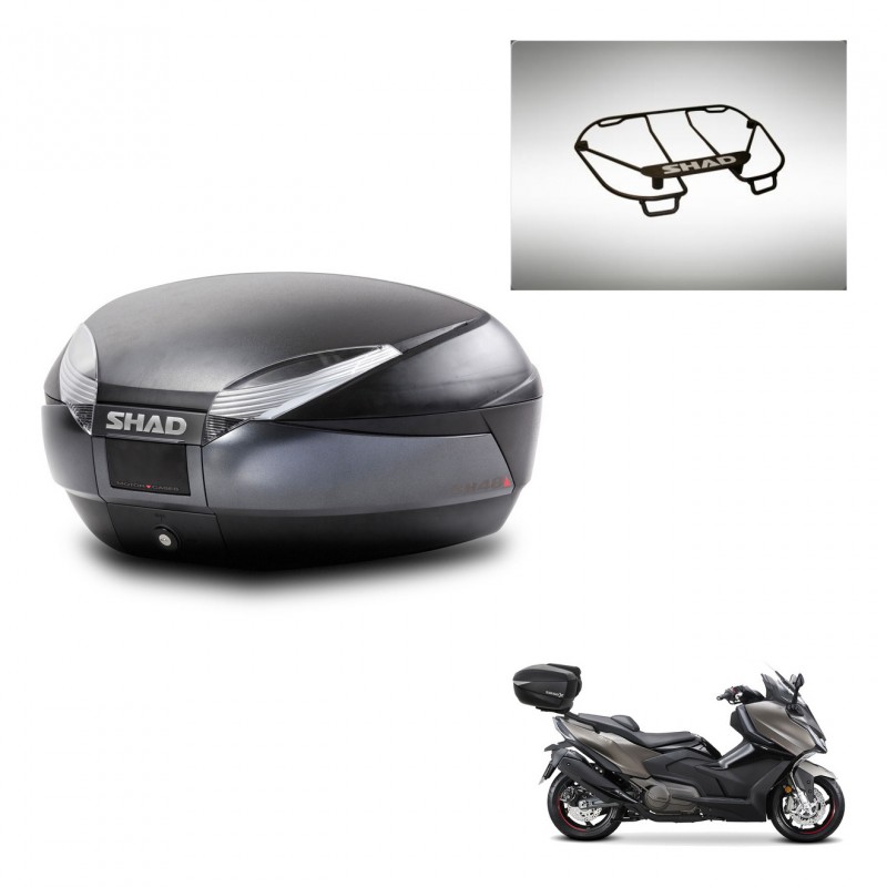 SHAD Baul SH48 + soporte montaje parrilla superior DARK GREY PREMIUM KIT-446100