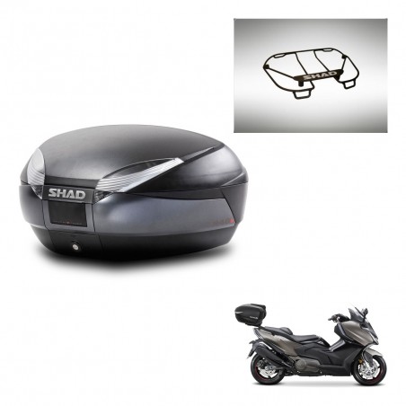 SHAD Baul SH48 + soporte montaje parrilla superior DARK GREY PREMIUM KIT-446100