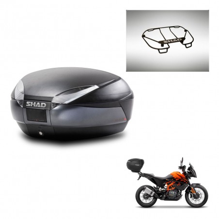 SHAD Baul SH48 + soporte montaje parrilla superior DARK GREY PREMIUM KIT-446108