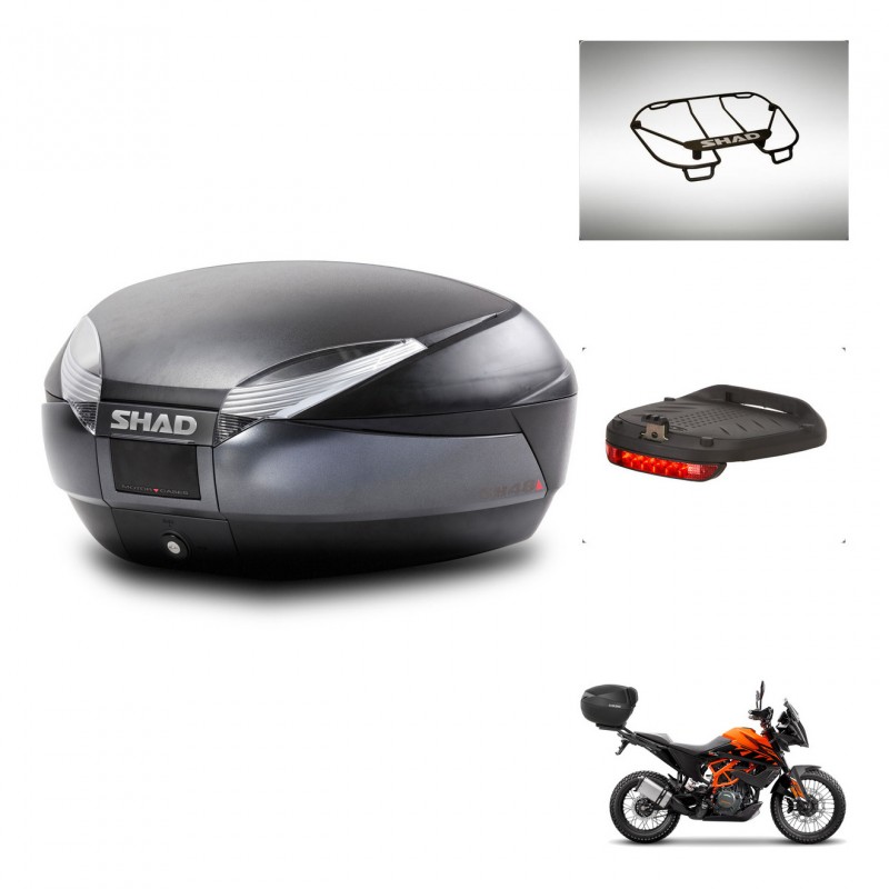SHAD Baul SH48 + soporte montaje accesorios DARK GREY PREMIUM KIT-446109