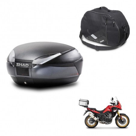 SHAD Baul SH48 + soporte montaje bolsa interna DARK GREY PREMIUM KIT-446114