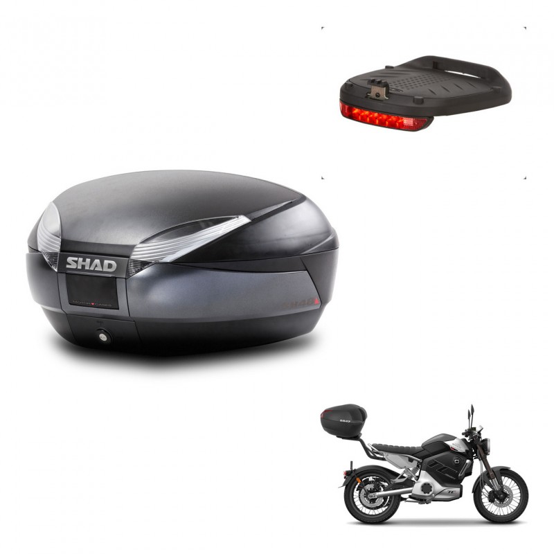 SHAD Trunk SH48 + mounting bracket brake light DARK GREY PREMIUM KIT-446129