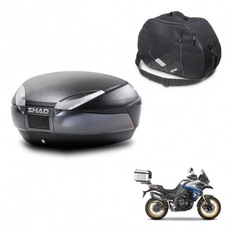 SHAD Baul SH48 + soporte montaje bolsa interna DARK GREY PREMIUM KIT-446138
