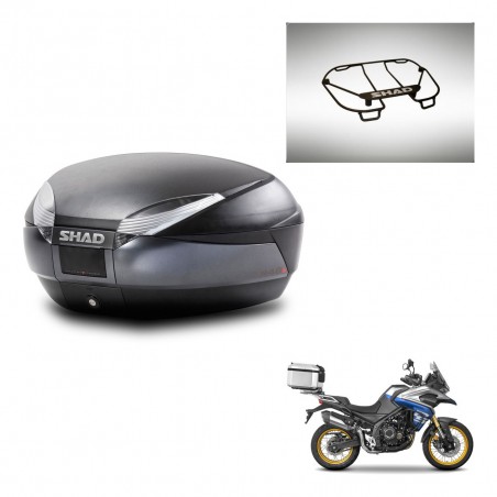 SHAD Baul SH48 + soporte montaje parrilla superior DARK GREY PREMIUM KIT-446140