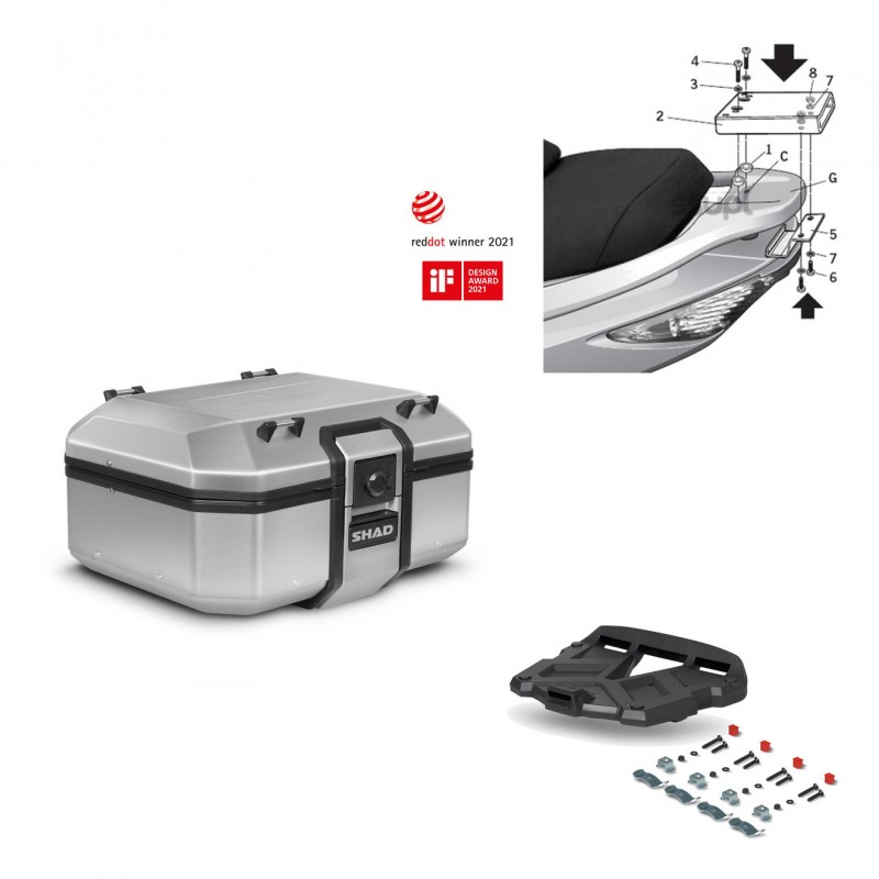 SHAD Rear trunk + grill mounting bracket TR37 TERRA KIT-446666