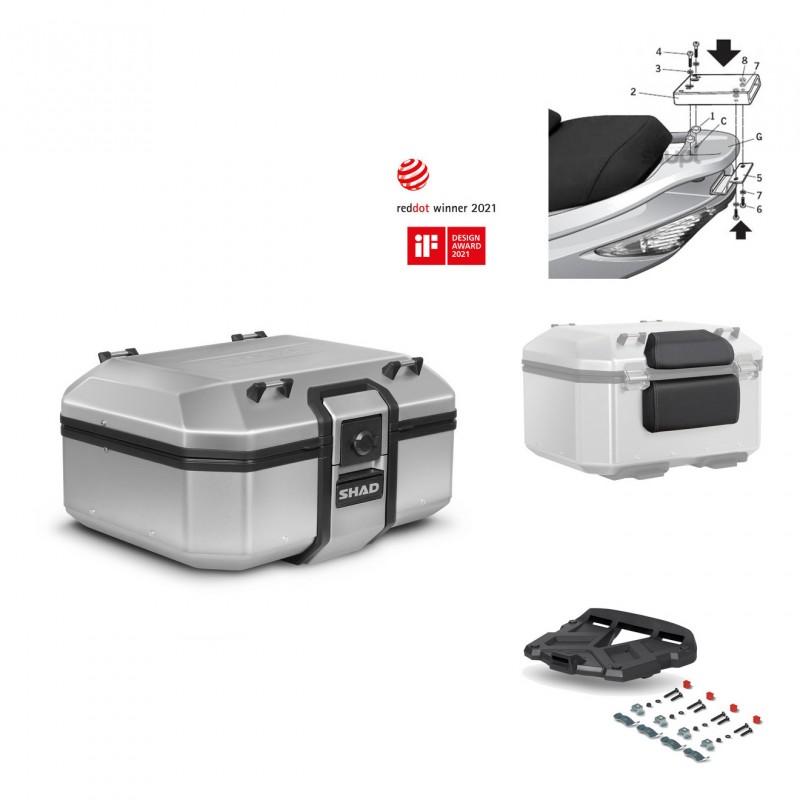 SHAD Baul trasero + parrilla soporte montaje accesorios TR37 TERRA KIT-446667