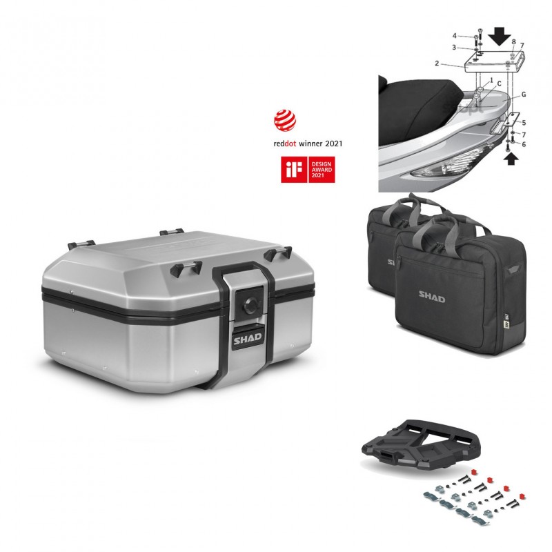 SHAD Baul trasero + parrilla soporte montaje accesorios TR37 TERRA KIT-446668