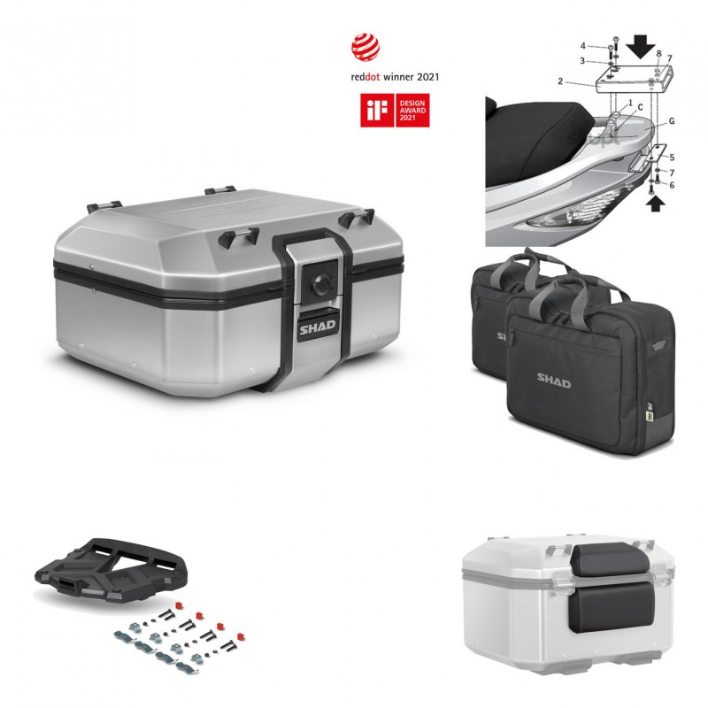SHAD Baul trasero + parrilla soporte montaje accesorios TR37 TERRA KIT-446669