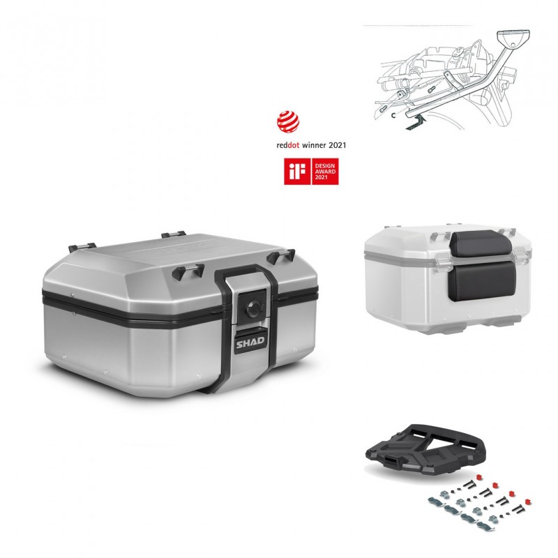SHAD Baul trasero + parrilla soporte montaje accesorios TR37 TERRA KIT-446722