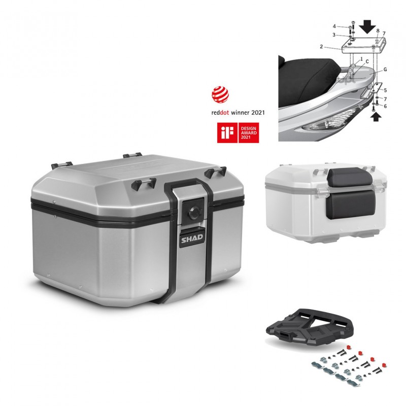 SHAD Baul trasero + parrilla soporte montaje accesorios KIT-447916