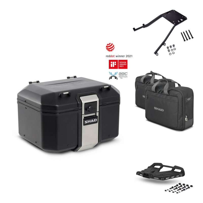 SHAD Baul trasero + parrilla soporte montaje accesorios TR48 TERRA BLACK EDITION KIT-449591