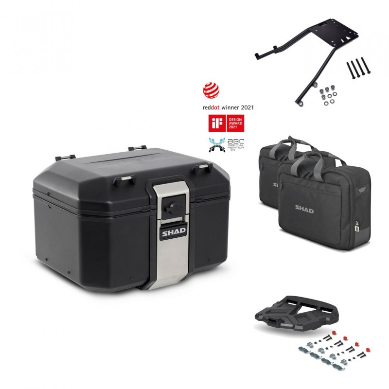 SHAD Baul trasero + parrilla soporte montaje accesorios TR48 TERRA BLACK EDITION KIT-449598